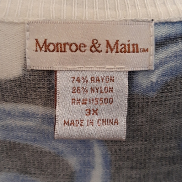 NEW Monroe & Main White Paisley Summer Sweater - Picture 2 of 4